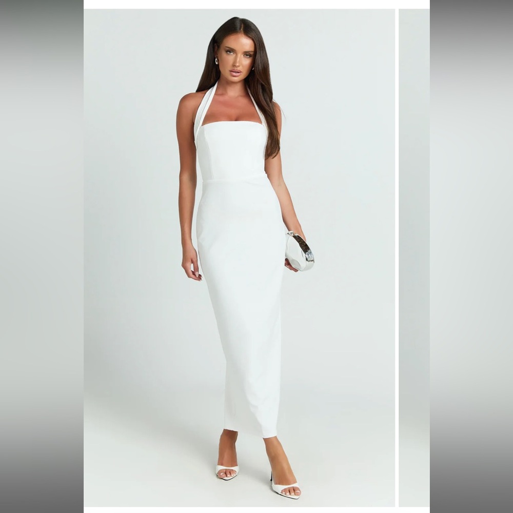 Showpo Elegant White Strapless Dress